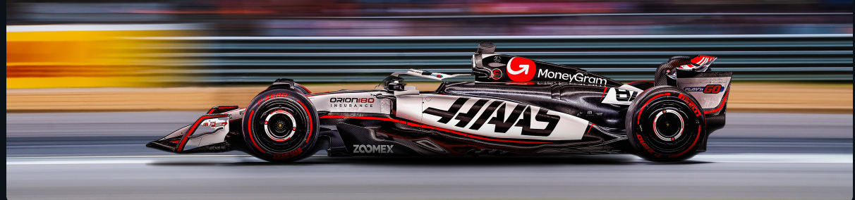 MoneyGram Haas F1 Team car on the race track
