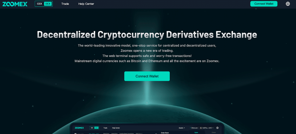 Promotional banner showcasing the Zoomex bonus offer for new users.